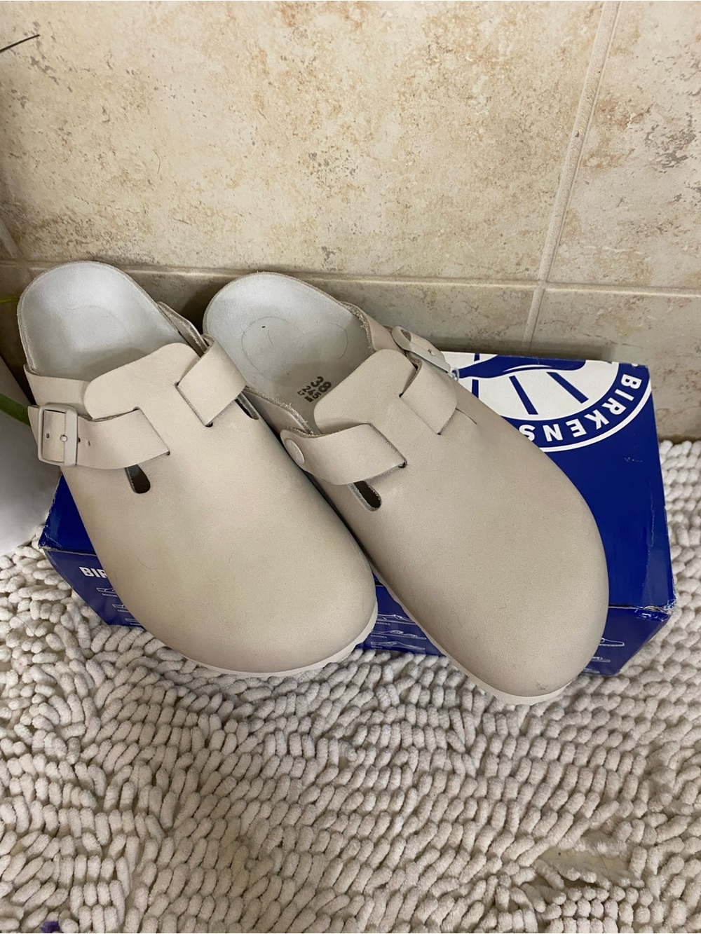 Birkenstock Boston Soft Oyster Slip-On Clog Size 38N ($160)